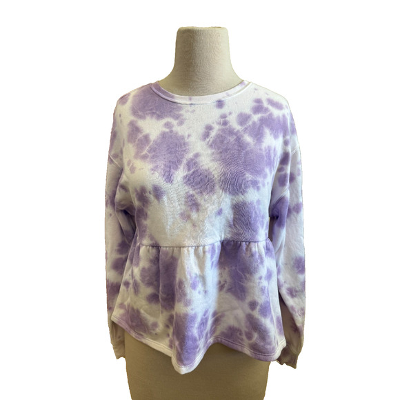 BP. Tie-Dye Peplum Waist Sweatshirt Top – Size M – New with Tags - Picture 1 of 3